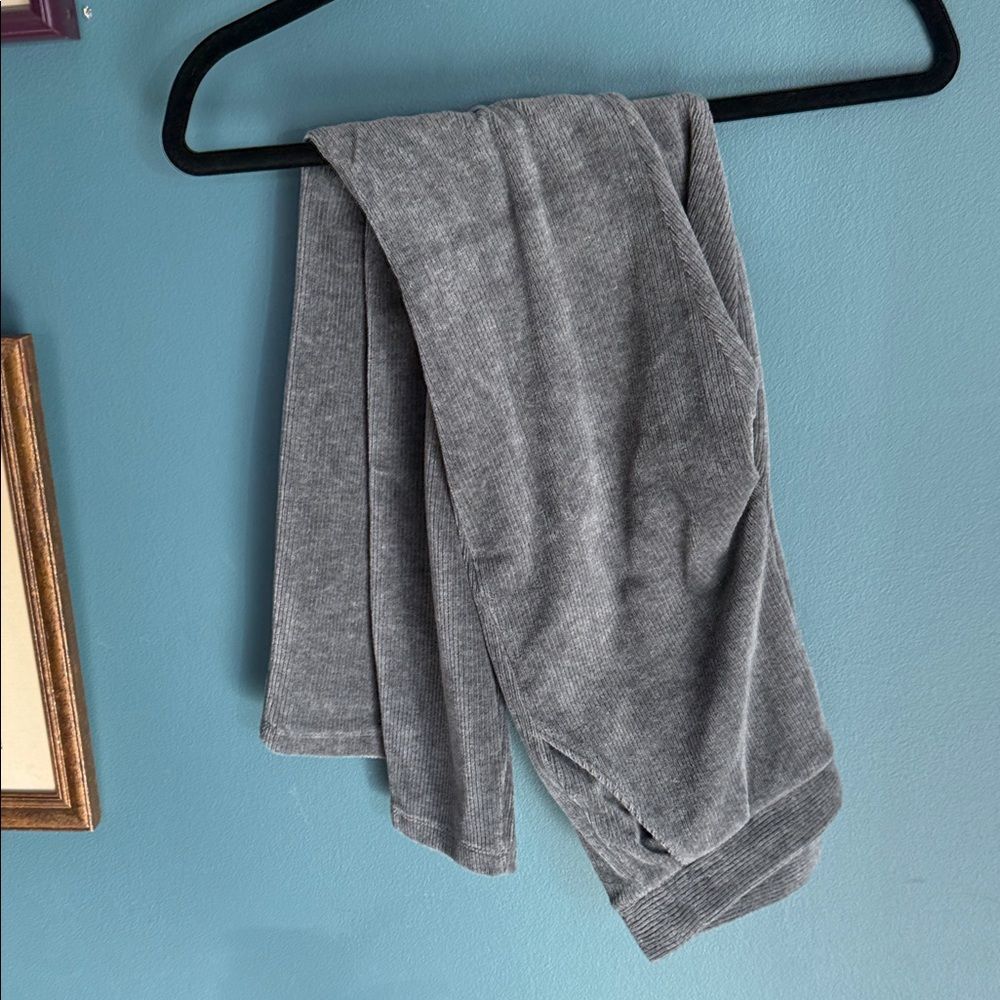 Lands' End Heathered Gray Ribbed Lounge Pants 0196